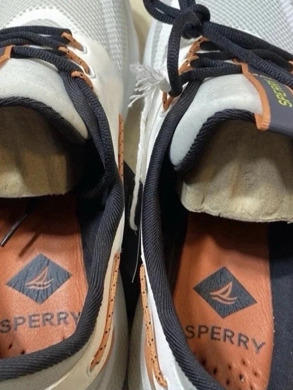 Sperry Sport Men’s 7 Seas 3-Eye Sneakers White Mesh Casual Shoes Size 13 US New